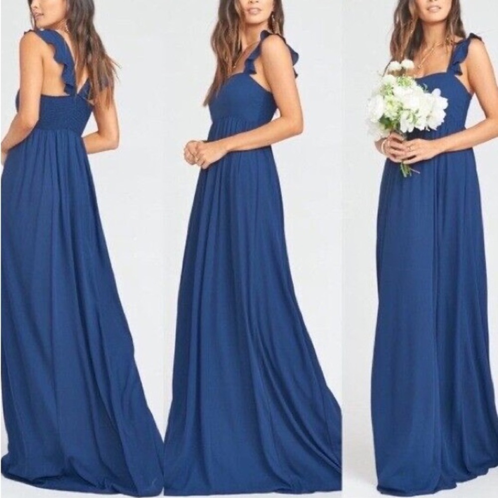 Show Me Your Mumu Weddings June Maxi Dress - Size XS - Rich Navy Crisp -‎ NWT